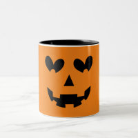 Citrouille cœur heureux orange et noir Halloween