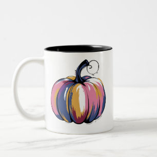 Tasse 2 Couleurs Citrouille de léopard drôle Halloween Automne