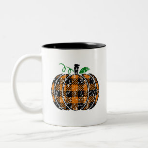 Tasse 2 Couleurs Citrouille de plaid de chute