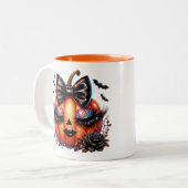 Tasse 2 Couleurs Citrouille d'Halloween (Devant gauche)