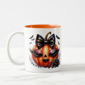 Tasse 2 Couleurs Citrouille d'Halloween (Gauche)