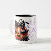 Tasse 2 Couleurs Citrouille d'Halloween (Devant gauche)