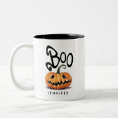 Tasse 2 Couleurs Citrouille éffrayant Boo Orange Black Halloween No (Gauche)