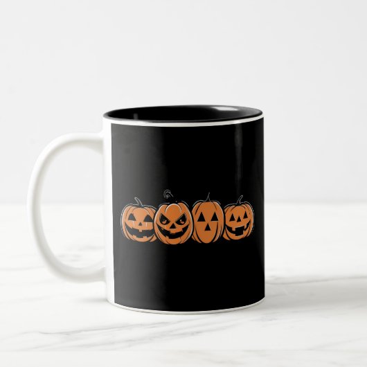 Tasse 2 Couleurs Citrouille Halloween Automne Thanksgiving Cadeau (Gauche)