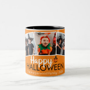 Tasse 2 Couleurs citrouille jack-o-lantern Halloween Famille 3 Phot
