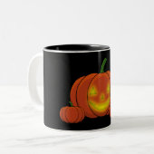 Tasse 2 Couleurs Citrouille Jack-o-lanterne (Devant gauche)
