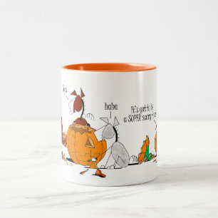 Tasse 2 Couleurs Citrouille mignon de cheval et d'âne découpant l