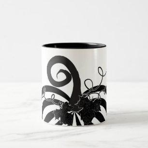 Tasse 2 Couleurs Citrouille rayée noir et blanc Chic Automne