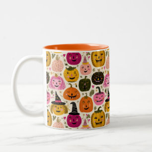 Tasse 2 Couleurs Citrouille Whimsical Éffrayant mignon Halloween co