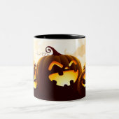 Tasse 2 Couleurs Citrouilles d'Halloween sous les serviettes d'affi (Centre)