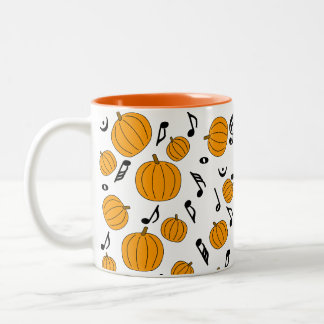 Tasse 2 Couleurs Citrouilles et notes de musique