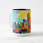 Tasse 2 Couleurs Cityscape impressionniste (Devant gauche)