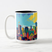 Tasse 2 Couleurs Cityscape impressionniste (Gauche)