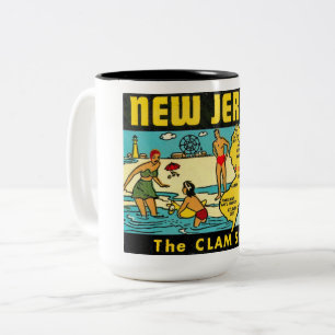 Tasse 2 Couleurs Clam State, New Jersey, Vintage