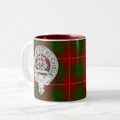 Tasse 2 Couleurs Clan Cameron Crest & Tartan (Devant gauche)