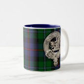 Tasse 2 Couleurs Clan Campbell Crest et Cawdor Tartan (Devant droit)