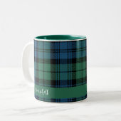 Tasse 2 Couleurs Clan de script personnalisé rustique plaid Campbel (Devant gauche)