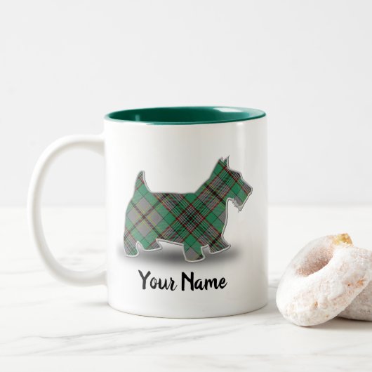 Tasse 2 Couleurs Clan écossais Craig Tartan Scottish Terrier (Avec donut)