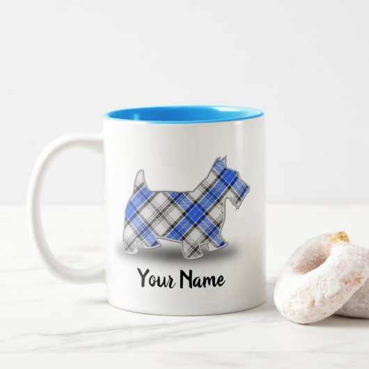 Tasse 2 Couleurs Clan écossais Hannay Tartan Scottish Terrier (Avec donut)