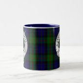 Tasse 2 Couleurs Clan Gunn Crest & Tartan (Centre)