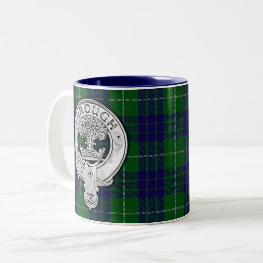 Tasse 2 Couleurs Clan Hamilton Crest & Hunter Tartan (Devant gauche)