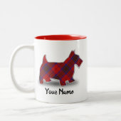Tasse 2 Couleurs Clan Leslie Red Tartan Scottish Terrier (Gauche)