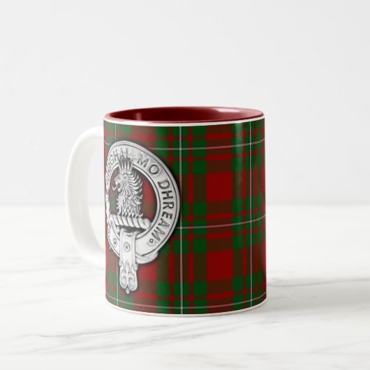 Tasse 2 Couleurs Clan MacGregor Crest & Tartan (Devant gauche)
