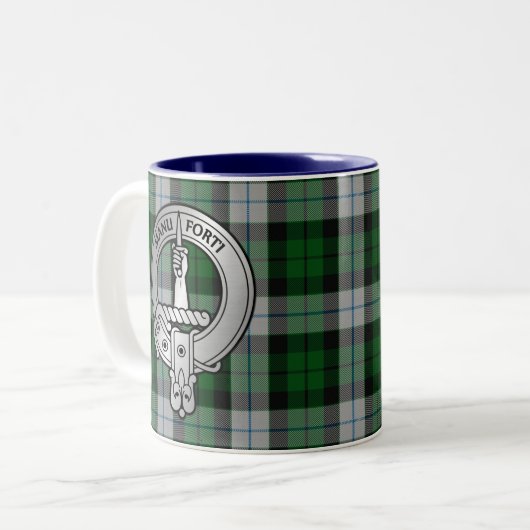 Tasse 2 Couleurs Clan MacKay Crest & Dress Tartan (Devant gauche)