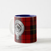 Tasse 2 Couleurs Clan Wallace Crest & Tartan (Devant gauche)