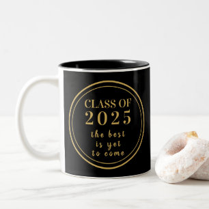 Tasse 2 Couleurs Classe de 2023 Monogramme d'or noir
