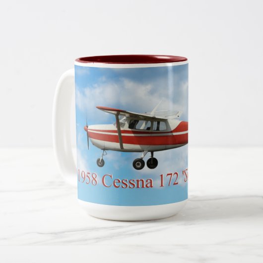 Tasse 2 Couleurs Classic Cessna 172, 1958 (Devant gauche)