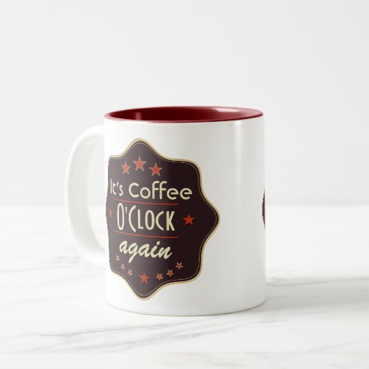 Tasse 2 Couleurs Classic Custom Text Retro Label (Devant gauche)