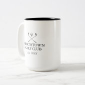 Tasse 2 Couleurs Classic Golf Club Nom Personnalisé (Devant gauche)