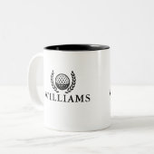 Tasse 2 Couleurs Classic Personalized Name Monogram (Devant gauche)