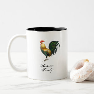Tasse 2 Couleurs Classique rustique personnalisé au nom de famille