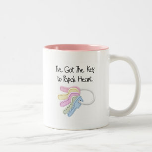 Tasse 2 Couleurs Clé aux T-shirts et aux cadeaux du coeur du papa