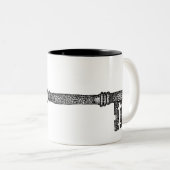 Tasse 2 Couleurs Clé de squelette (Devant droit)
