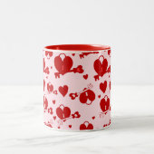 Tasse 2 Couleurs clé de verrouillage du coeur valentine (Centre)