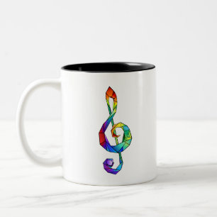 Tasse 2 Couleurs Clé musicale arc-en-ciel