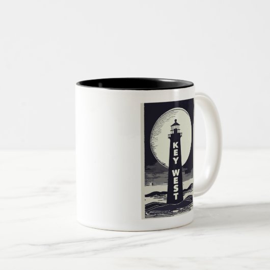 Tasse 2 Couleurs Clé West Lighthouse Moon (Devant droit)