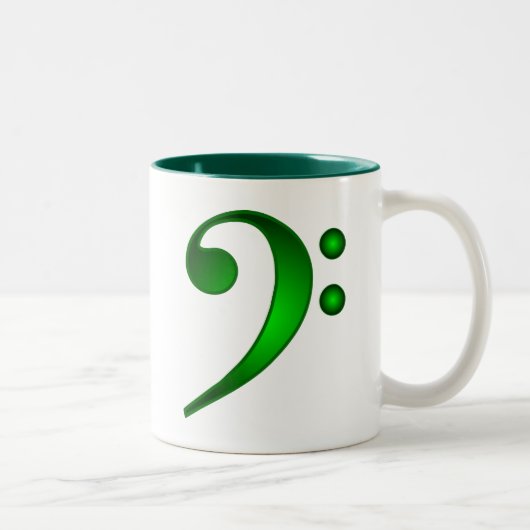 Tasse 2 Couleurs Clef basse verte métallique (Droit)