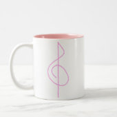Tasse 2 Couleurs Clef triple de lt Pink Brushstroke (Gauche)