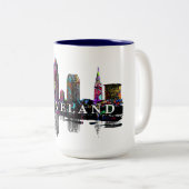 Tasse 2 Couleurs Cleveland, Ohio en graffiti (Devant droit)