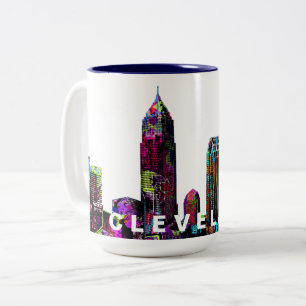 Tasse 2 Couleurs Cleveland, Ohio en graffiti