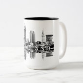 Tasse 2 Couleurs Cleveland, Ohio skyline en noir (Devant droit)