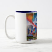 Tasse 2 Couleurs Cleveland Skyline Abstrait (Gauche)