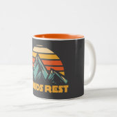 Tasse 2 Couleurs Clouds Rest Mountain Yosemite Retro Turquoise (Devant droit)