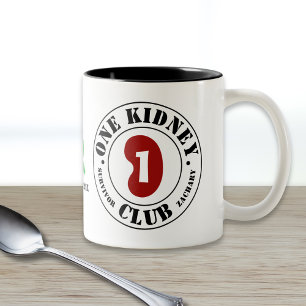 Tasse 2 Couleurs Club d'un rein noms du donneur et du receveur Date