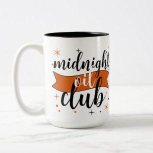 Tasse 2 Couleurs Club Midnight Oil, Crâne et Étoiles de Saison Somb