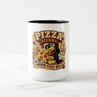 Tasse 2 Couleurs Club Pizza Personnalisé Amateur de Pizza Drôle